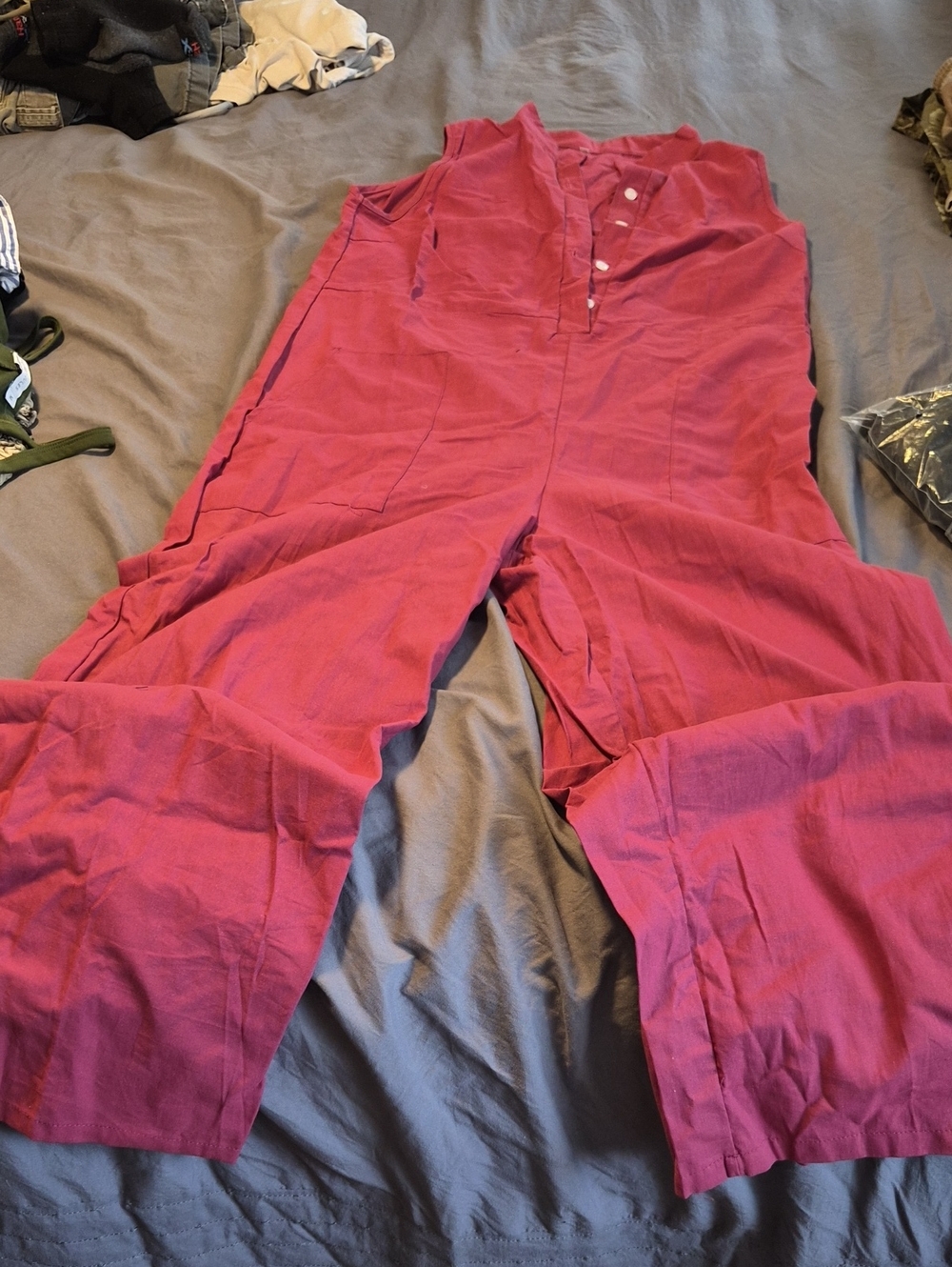 Sleeveless Raspberry Wide-Leg Jumpsuit